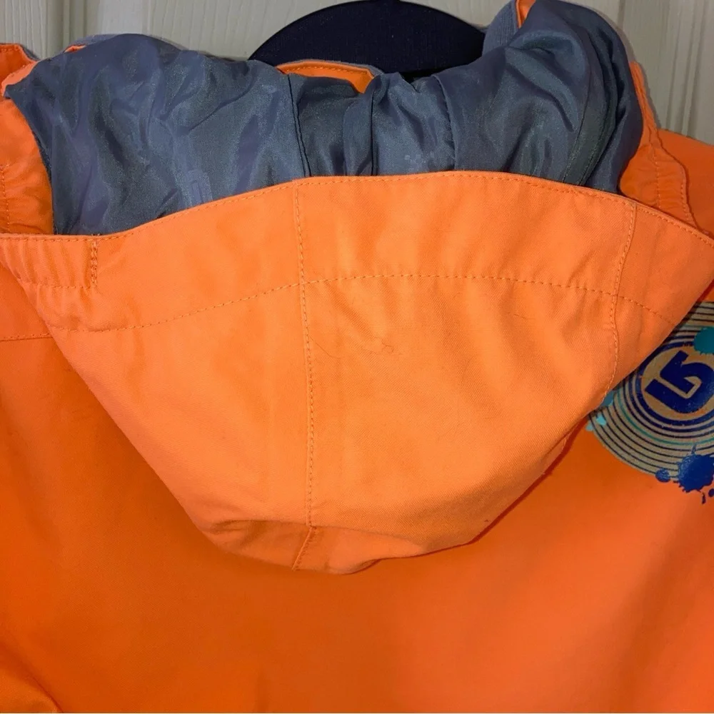 Burton Boys Mini Shred Jacket Size 5 Orange GUC
